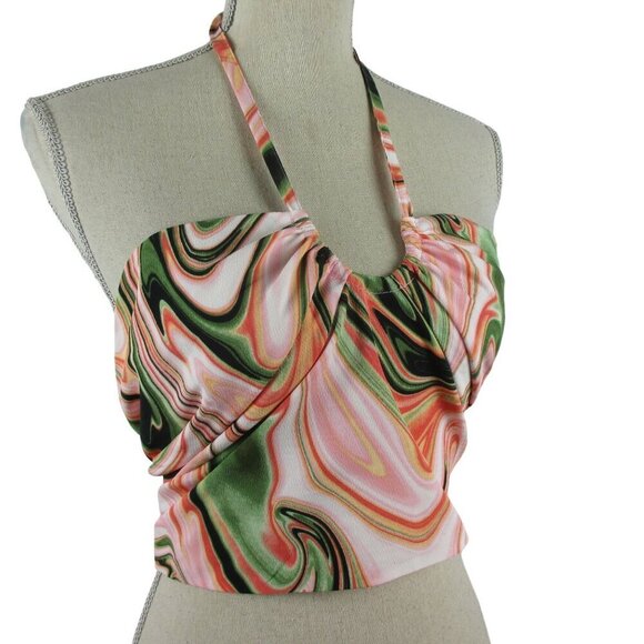 Eloquii Halter Top Ruched Boho Festival Size 20 New $64 70's Groovy Y2K - Picture 4 of 10